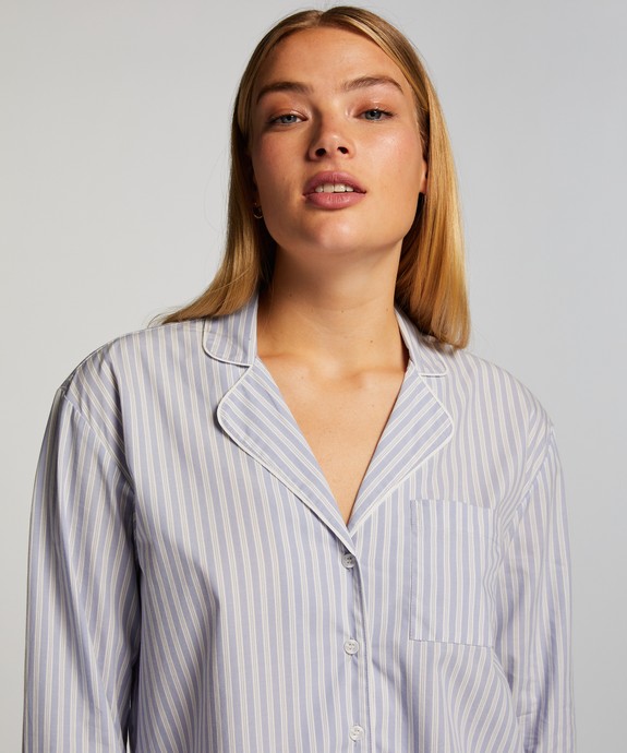 Блуза пижамная   Jacket LS Cotton Stripe 206407 - фото 2