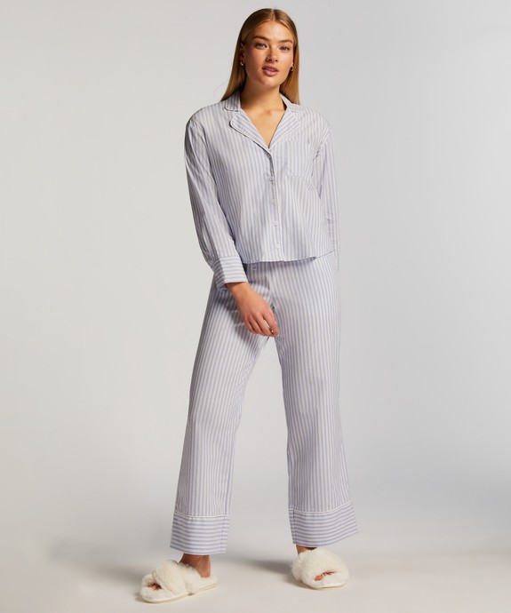Блуза пижамная   Jacket LS Cotton Stripe 206407 - фото 3