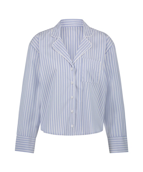 Блуза пижамная   Jacket LS Cotton Stripe 206407 - фото 5