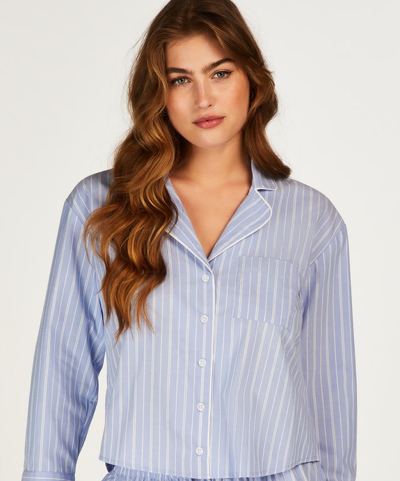 Блуза пижамная   Jacket LS Cotton Stripy 201803 - фото 2