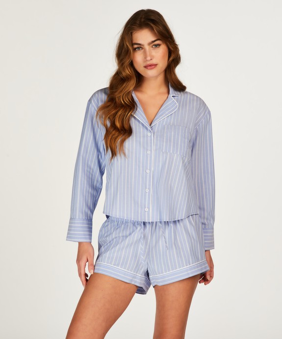 Блуза пижамная   Jacket LS Cotton Stripy 201803 - фото 4