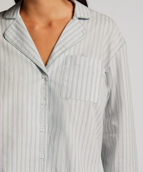 Блуза пижамная   Jacket LS Cotton Stripe 205132 - фото 2