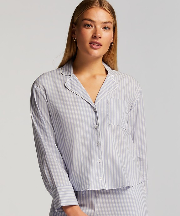 Блуза пижамная   Jacket LS Cotton Stripe 206407