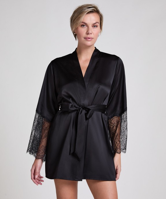 Халат жен. швейный Kimono Satin Lace 207210