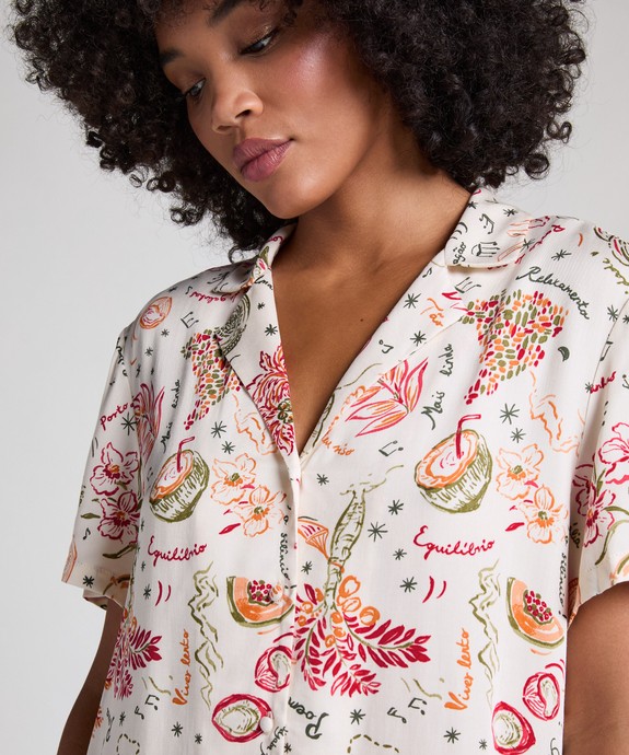 Блузка домашняя  швейная Jacket SS Satin Samba 302113 - фото 2