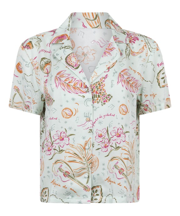 Блузка домашняя жен. швейная Jacket SS Satin Samba 302114 - фото 5