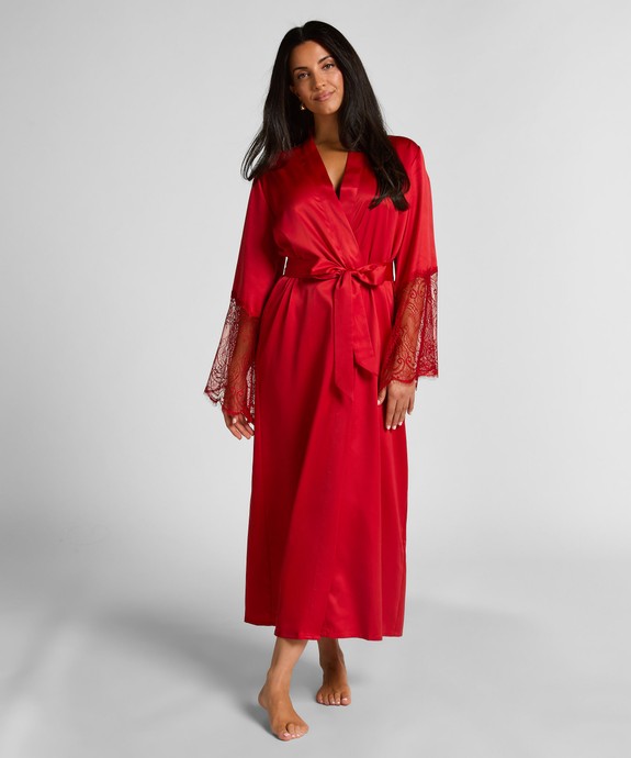 Халат  швейный Kimono Long Satin Lace 302694