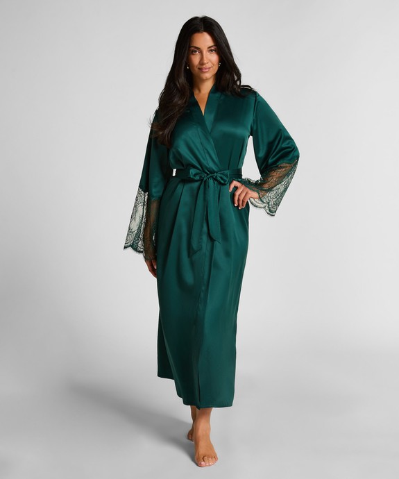 Халат  швейный Kimono Long Satin Lace 302695