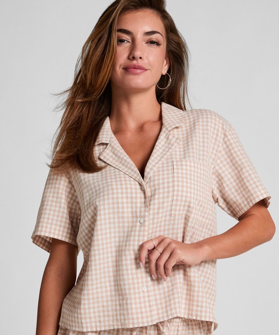Блузка домашняя  швейная Jacket SS Linen Check 302745