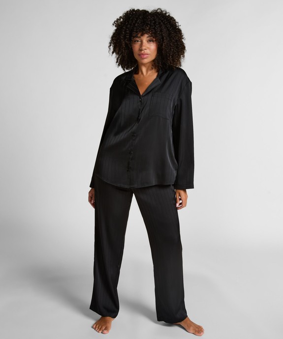 Блузка домашняя  швейная Jacket LS Satin Pinstripe 303613