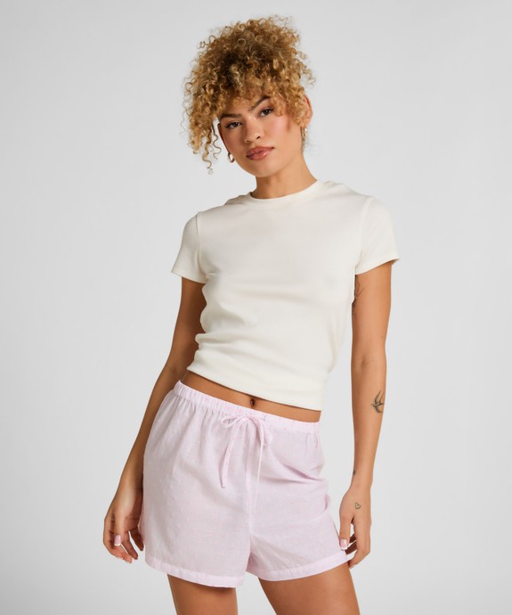 Шорты домашние  швейные Short Stripe Embroiderie Heart 305470