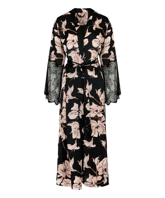 Халат швейный Kimono Long Satin Lace Flower 306182