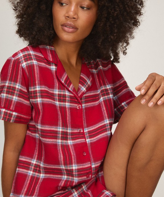 Комплект швейный (блузка, шорты) Pyjama Short Flannel Twill Check 307138